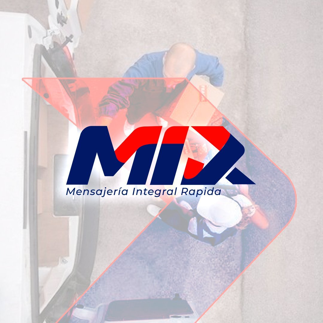 MIR Mensajeria Integral Rapida logo with delivery worker in background